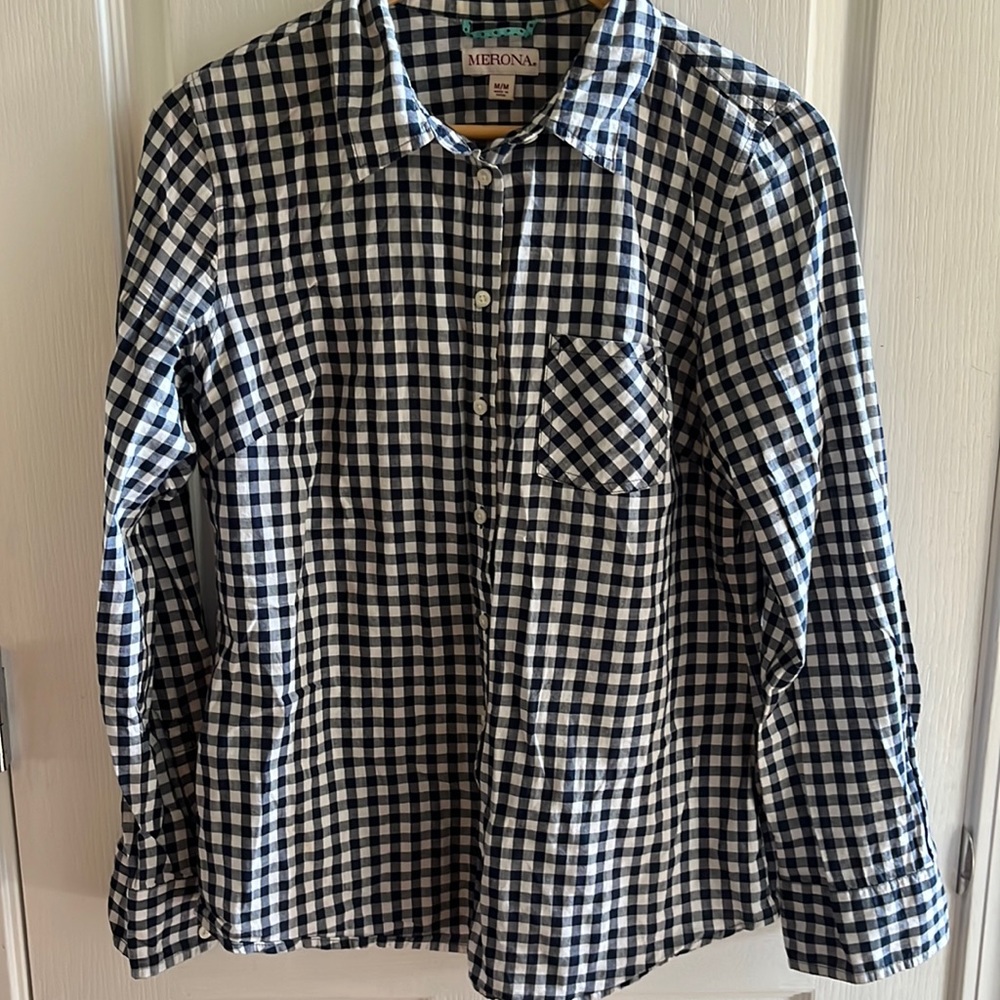 Merina gingham button down, M